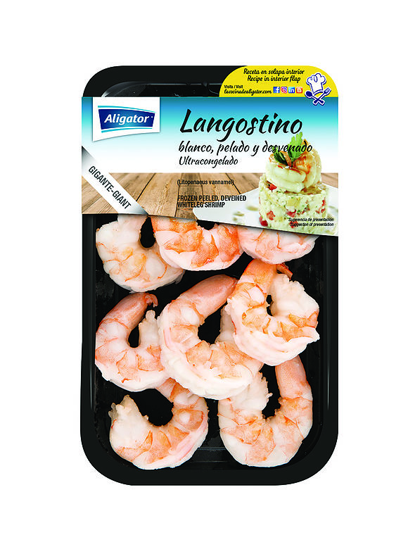 Peeled blanched whiteleg shrimp